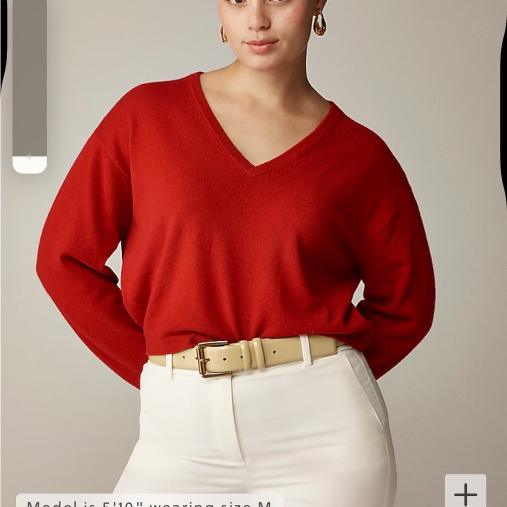 J crew bright pink cashmere shrunken v neck small nwt